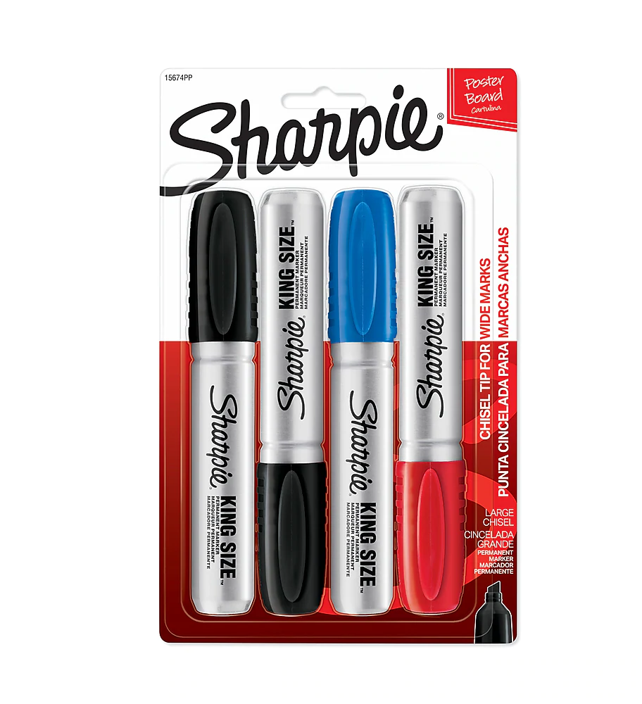 SHARPIE Permanent Markers, Chisel Tip, Red, 12 Count