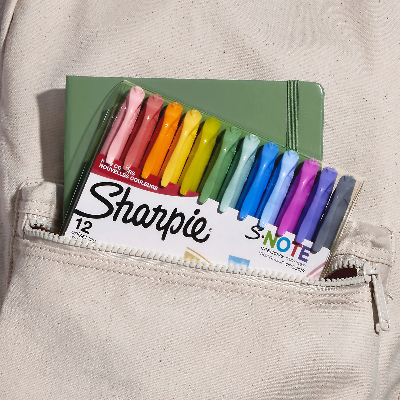 Sharpie S-Note Creative Marker, Chisel Tip, Assorted, Dozen (2117329)