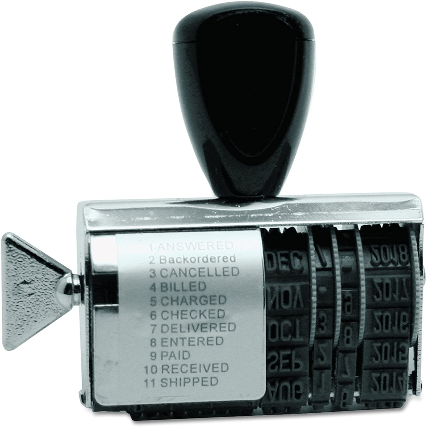 U.S. Stamp & Sign - Identity Group T2754 Rubber 11-Message Dial-A-Phrase Stamp, Dater, Conventional, 2 x 3/8