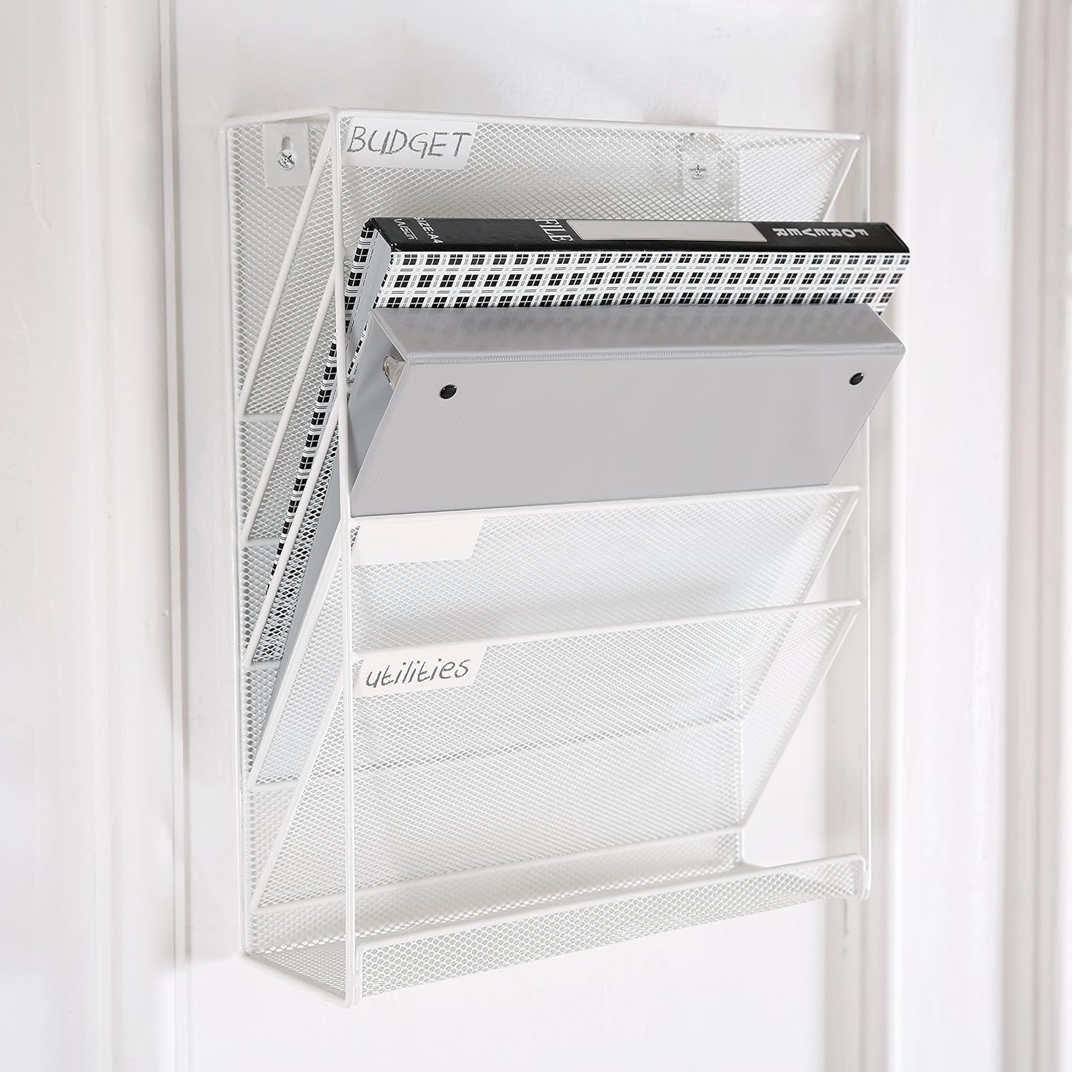 Wall Mounted Mesh Metal Office Document File Folder Magazine Holder ...