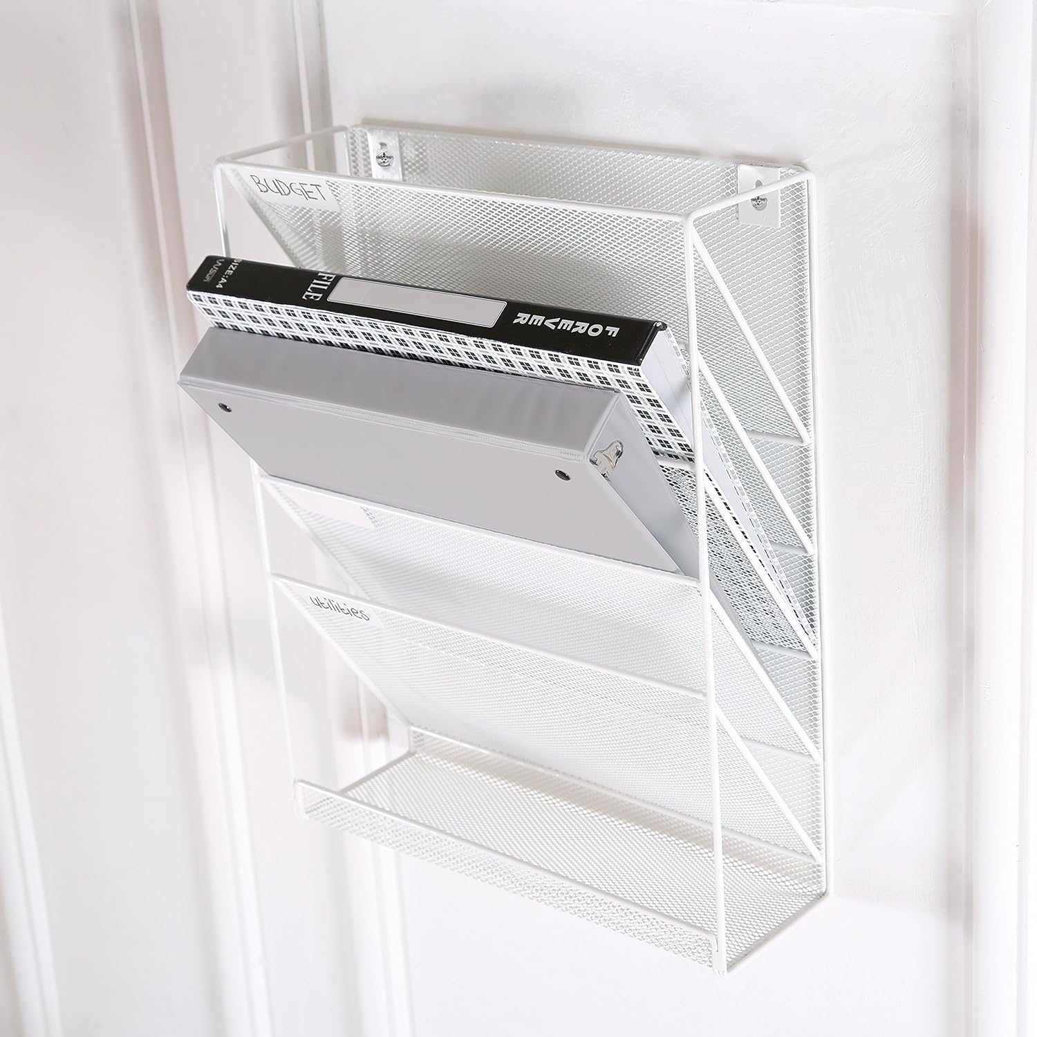 Wall Mounted Mesh Metal Office Document File Folder Magazine Holder ...