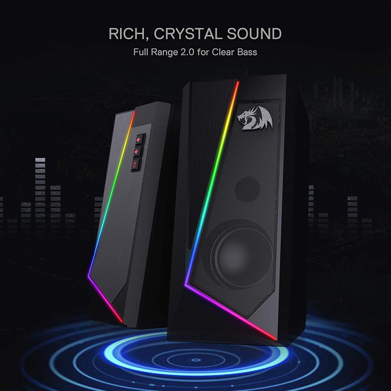 Redragon GS520 Wired 2.0 Desktop Speakers Black