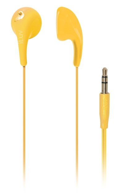 iLuv iEP205PUR Bubble Gum 2 Flexible, Jelly-Type Stereo Earphones - Yellow