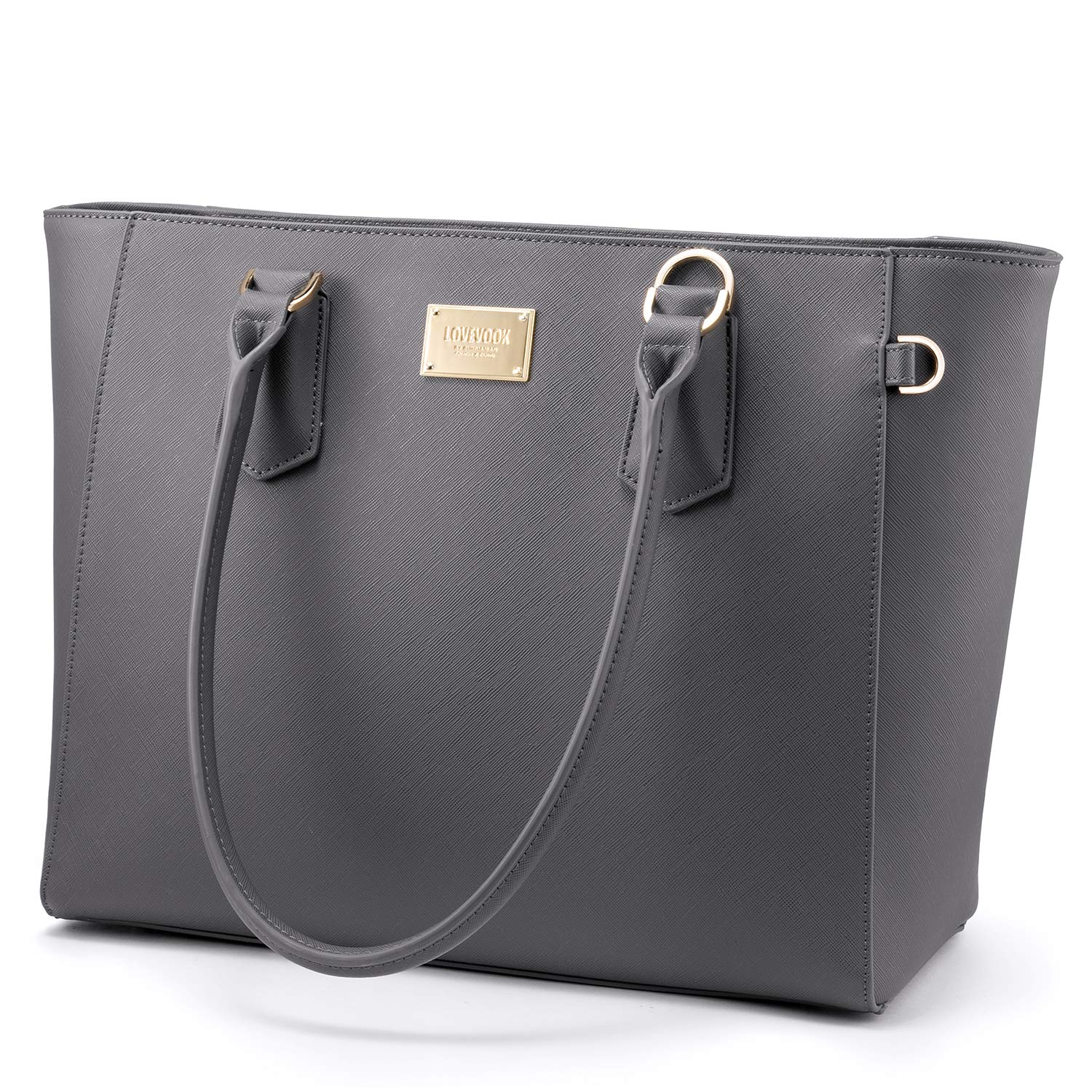 Laptop Bag for Women Large Office Handbags Briefcase Fits Up to 15.6 inch Grey