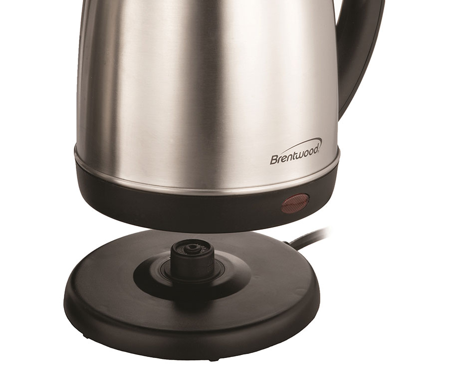 BRENTWOOD 1.5L STAINLESS STEEL ELECTRIC CORDLESS TEA KETTLE 1000W- BRUSHED
